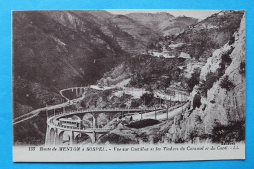 Ansichtskarte AK Route de Menton a Sospel 1920-1940 Vue sur Castillon et les Viacucs du Caramel Frankreich France 06 Alpes Maritimes